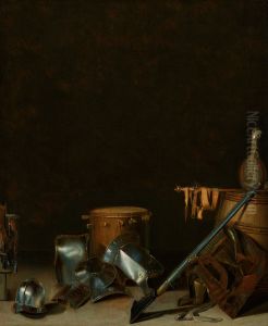 Still life with arms, armour and a drum