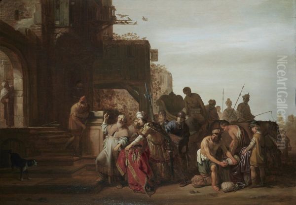 Elisha refusing Naaman's gifts - view 1