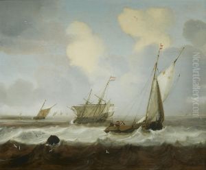 Dutch ships on a choppy sea