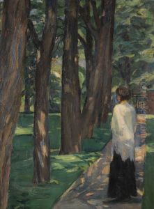 Dame im Park. by Albert Weisgerber