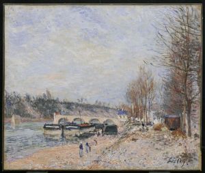 Saint-Mammes, temps gris by Alfred Sisley