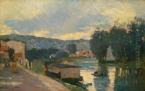 View of the Seine at Bas-Meudon (Vue de la Seine au Bas-Meudon) by Albert Lebourg