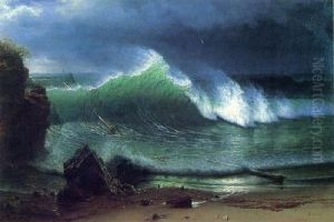 The Shore of the Turquoise Sea (Emerald Sea) by Albert Bierstadt