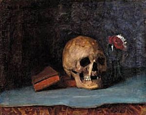 Still life with a scull. by Albert Gottschalk