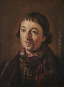 Portrait of a young man, bust-length, wearing a gold chain Portrait of a young man, bust-length, wearing a gold chain