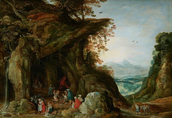Landscape with gypsies in a cave - view 1