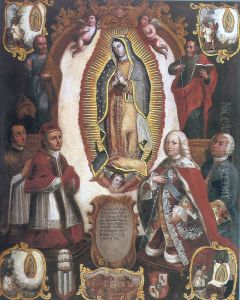 Allegory of the papal declaration of Our Lady of Guadalupe patronage over the New Spain. by unknown