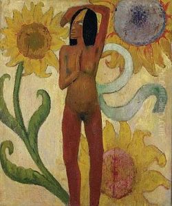 Caribbean Woman, or Female Nude with Sunflowers by Paul Gauguin