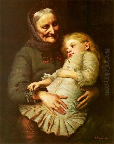 Grandmother with granddaughter - view 1