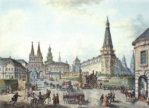 View of Voskresenskiye (Resurrection) and Nikolskiye Gates