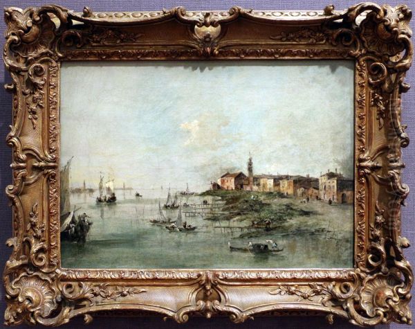 O canal Giudecca e a Igreja de Santa Marta - view 1