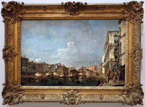 O Grande Canal na ponte Rialto by Francesco Guardi