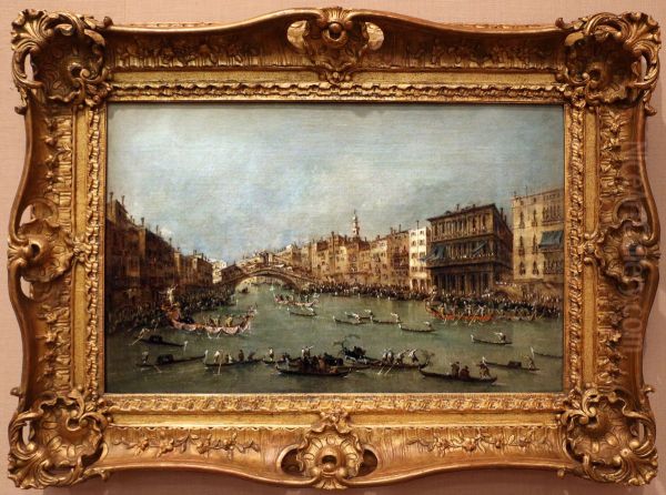 Regata no Grande Canal perto da Ponte Rialto - view 1