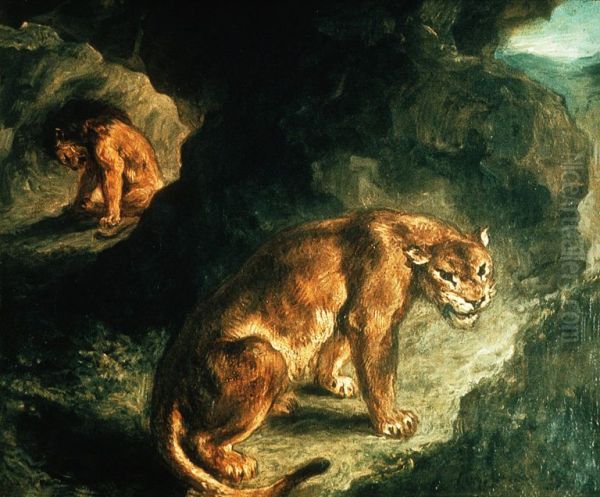 Lionne et lion dans leur antre - view 1