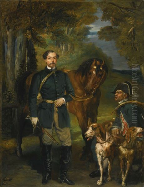 Portrait du comte Oscar de Ranchicourt partant pour la chasse a courre - view 1