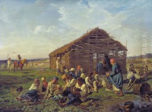 Rest At Haymaking by Alexander Ivanovich Morozov