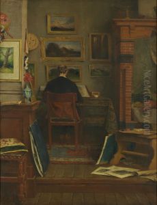 Interior of a studio by Alfred Verhaeren