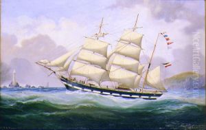 Ship Portrait of the German Bark BOBSIEN-KAEGSDORF (of Rostock) Capt. L. Moller