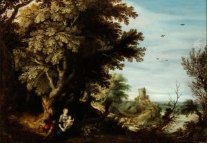 Landscape with the flight into Egypt by Alexander Keirincx