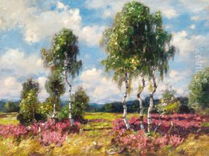 Birches in a heath landscape, Viktring by Alexander Koester