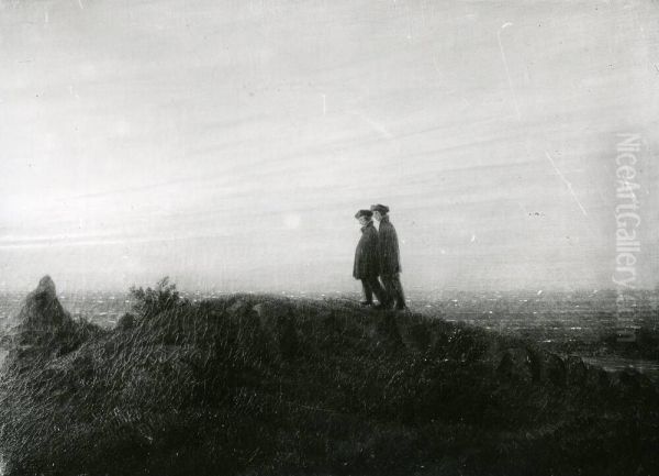 Two Hikers on the Beach - view 1