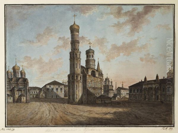 Ivan the Great Bell Tower and Chudov Monastery in the Kremlin - view 1