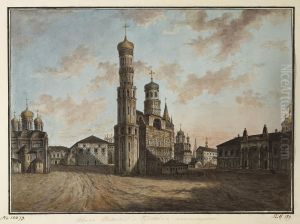 Ivan the Great Bell Tower and Chudov Monastery in the Kremlin by Fyodor Alekseyev