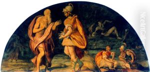 Odysseus questions the seer Tiresias by Alessandro Allori