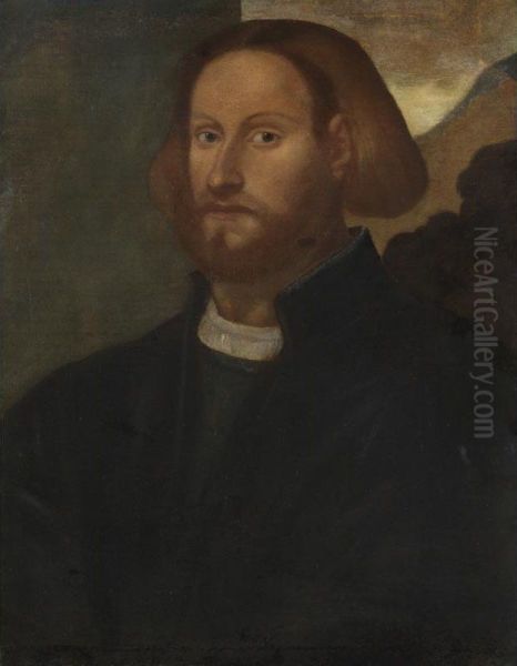 Ritratto Di Gentiluomo Con Barba, Su Un Paesaggio - view 1