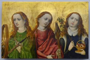 Hll. Katharina, Ursula und Dorothea aus der Augustinereremitenklosterkirche St. Veit, Nurnberg by Master of the Tucher Altarpiece