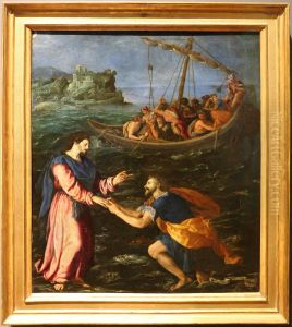 chiamata di san pietro che cammina sulle acque by Alessandro Allori