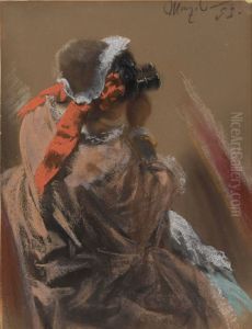 Studie zum "Opernball". by Adolph von Menzel