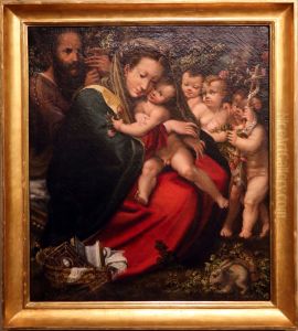 sacra famiglia con s. giovannino e due angeli sacra famiglia con s. giovannino e due angeli