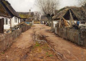 Village scene in the early spring. Village scene in the early spring.