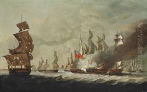 H.M. frigate Arethusa inflicting the final blows on the French frigate Pomone, 23 April 1794, off the Channel Islands