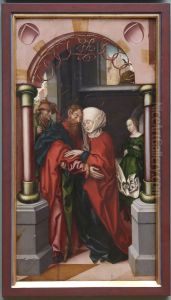 Joachim und Anna an der Goldenen Pforte by Hans Fries