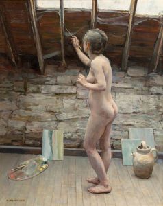 Model Painting by Thomas Alexander Harrison