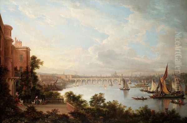 A prospect of London, seen from the Earl of Cassilis's privy garden, with Waterloo bridge beyond - view 1
