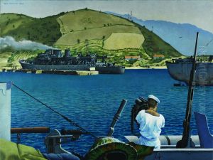 HIS MAJESTY'S CANADIAN SHIP PRINCE HENRY IN CORSICA by Alex Colville