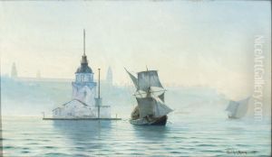 View towards the Leander's Tower, Bosporus by Aleth Bjorn