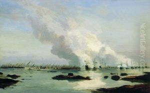 The Battle of Gangut by Alexey Bogolyubov