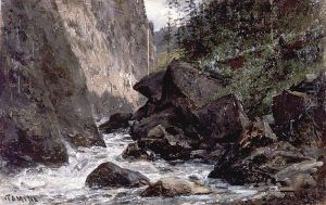River in Ragaz by Alexey Bogolyubov