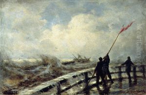 Storm in Oostende by Alexey Bogolyubov