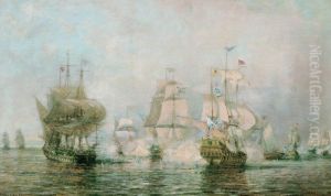 The First Battle of the Russian Fleet, 1719 by Alexey Bogolyubov