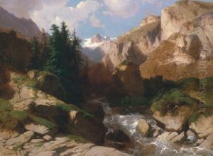 Mountain Torrent by Alexandre Calame