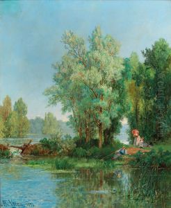 Family Excursion to the River by Alexandre Rene Veron