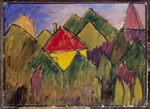 Rote Giebel / Rote Dacher by Alexei Jawlensky
