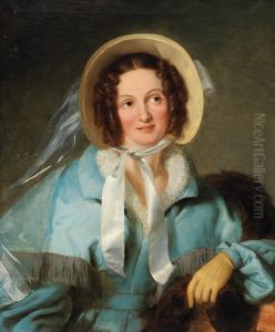 Bildnis einer Dame mit Hut by Alexander Clarot