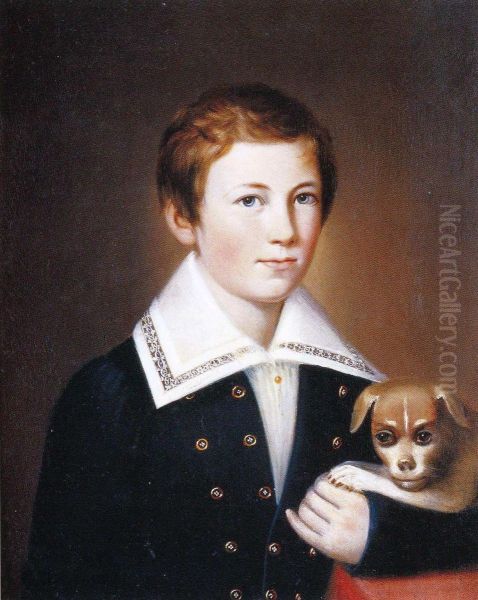 Alexander Albert Synnerberg koiranpennun kanssa. - view 1