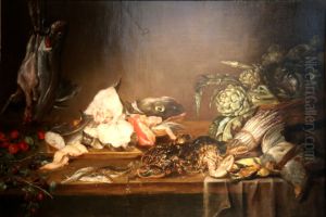 Nature morte avec fruits, poissons, legumes et volailles Nature morte avec fruits, poissons, legumes et volailles